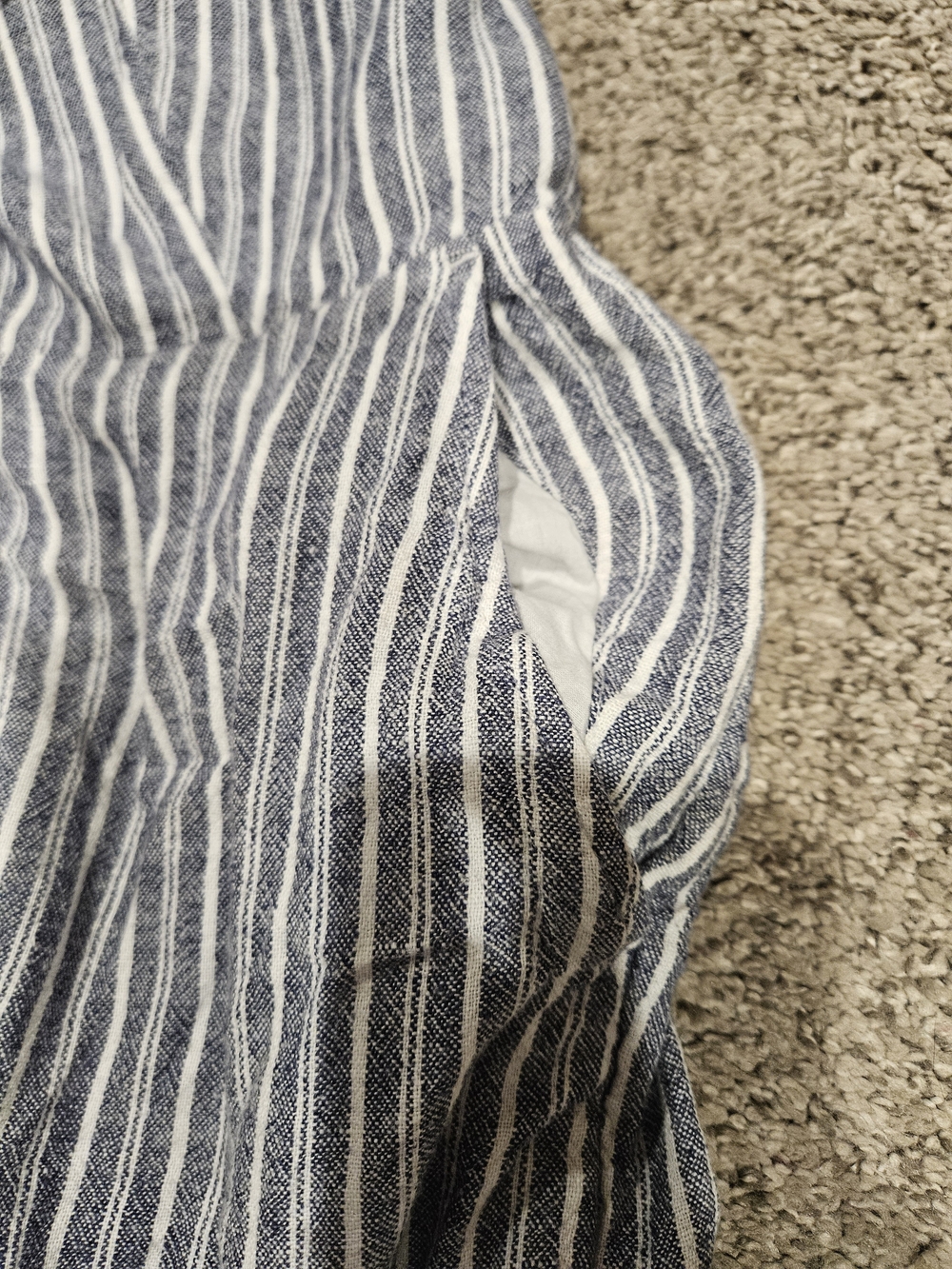 Old Navy Blue and White Striped Wide-Leg Jumpsuit - Picture 2 of 6